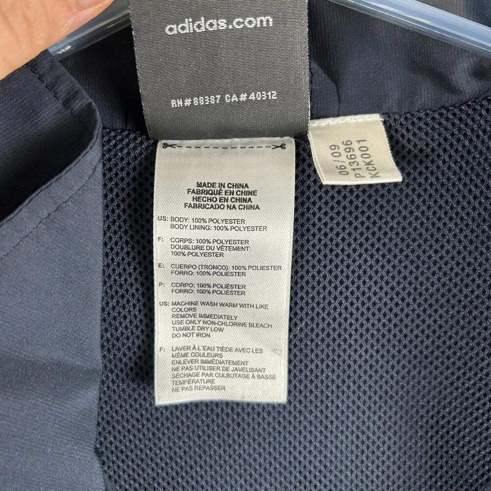 Vintage Adidas Jacket Mens XL 3 Stripes Full Zip Windbreaker Athletic 90s Y2K